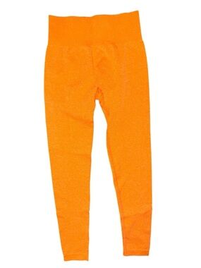 OQQ Seamless High-Waist Leggings - Orange SMALL